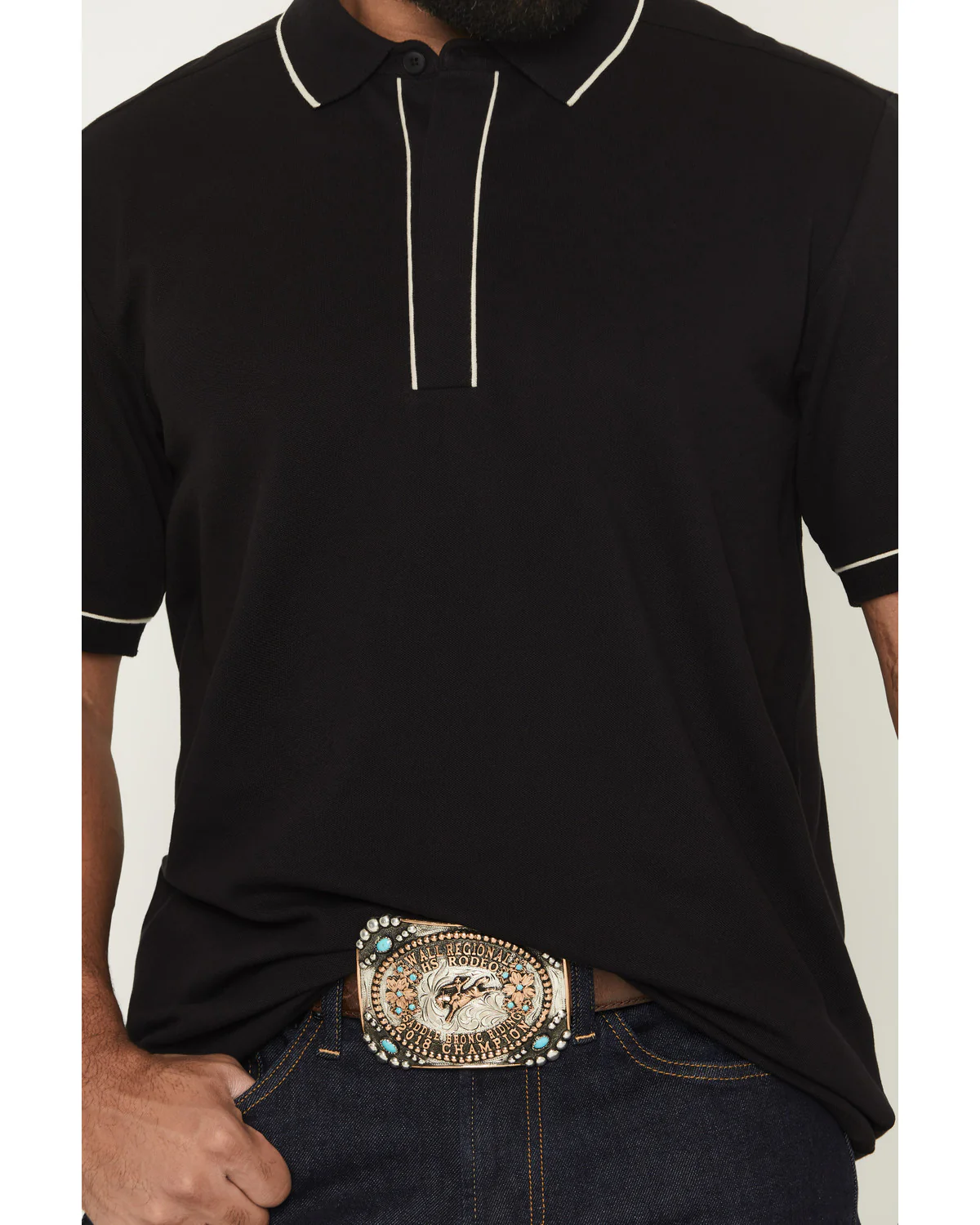 Cody James Black 1978™ Men's Cooper Solid Short Sleeve Stretch Polo - Image 3
