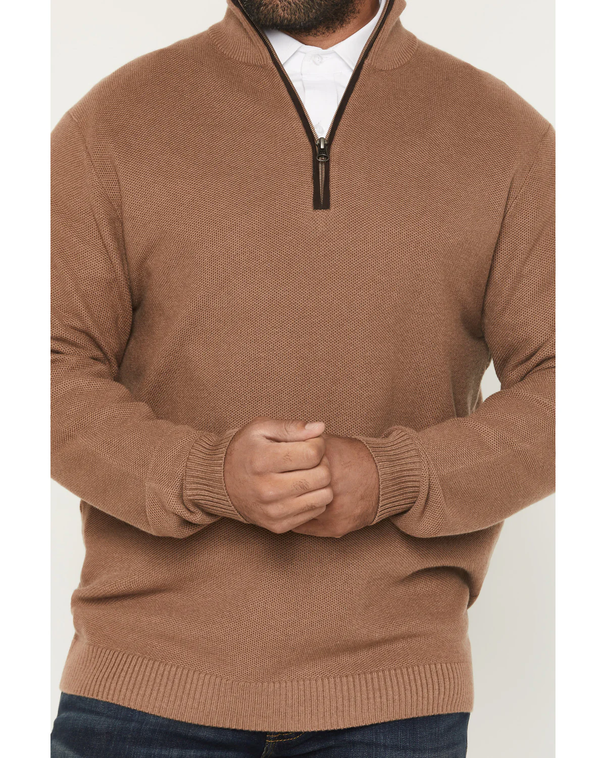 Cody James Black 1978™ Men's Parker Solid 1/4 Zip Pullover Sweater - Image 3