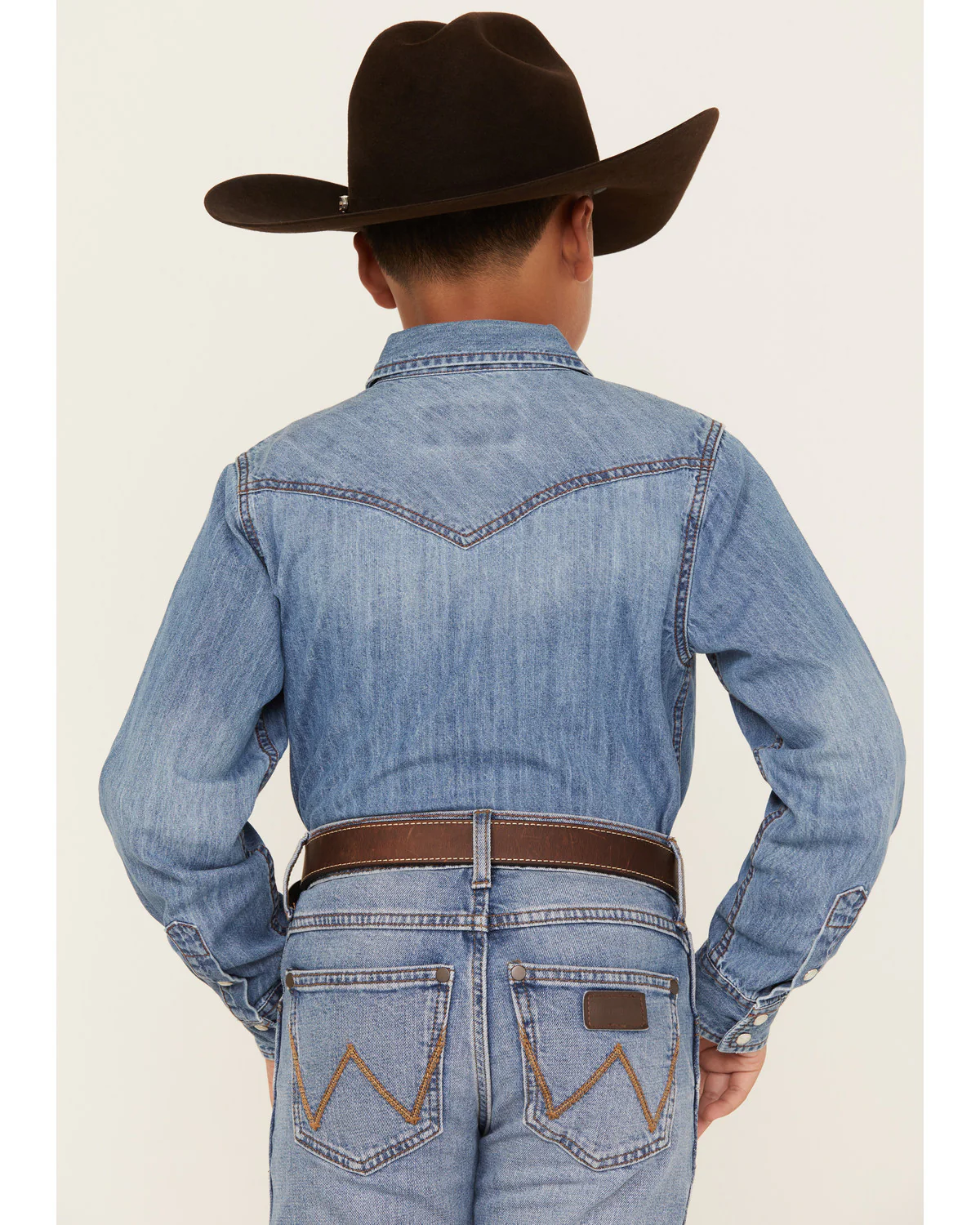 Cody James Boys' Cave Creek Long Sleeve Pearl Snap Western Denim Shirt - Image 4