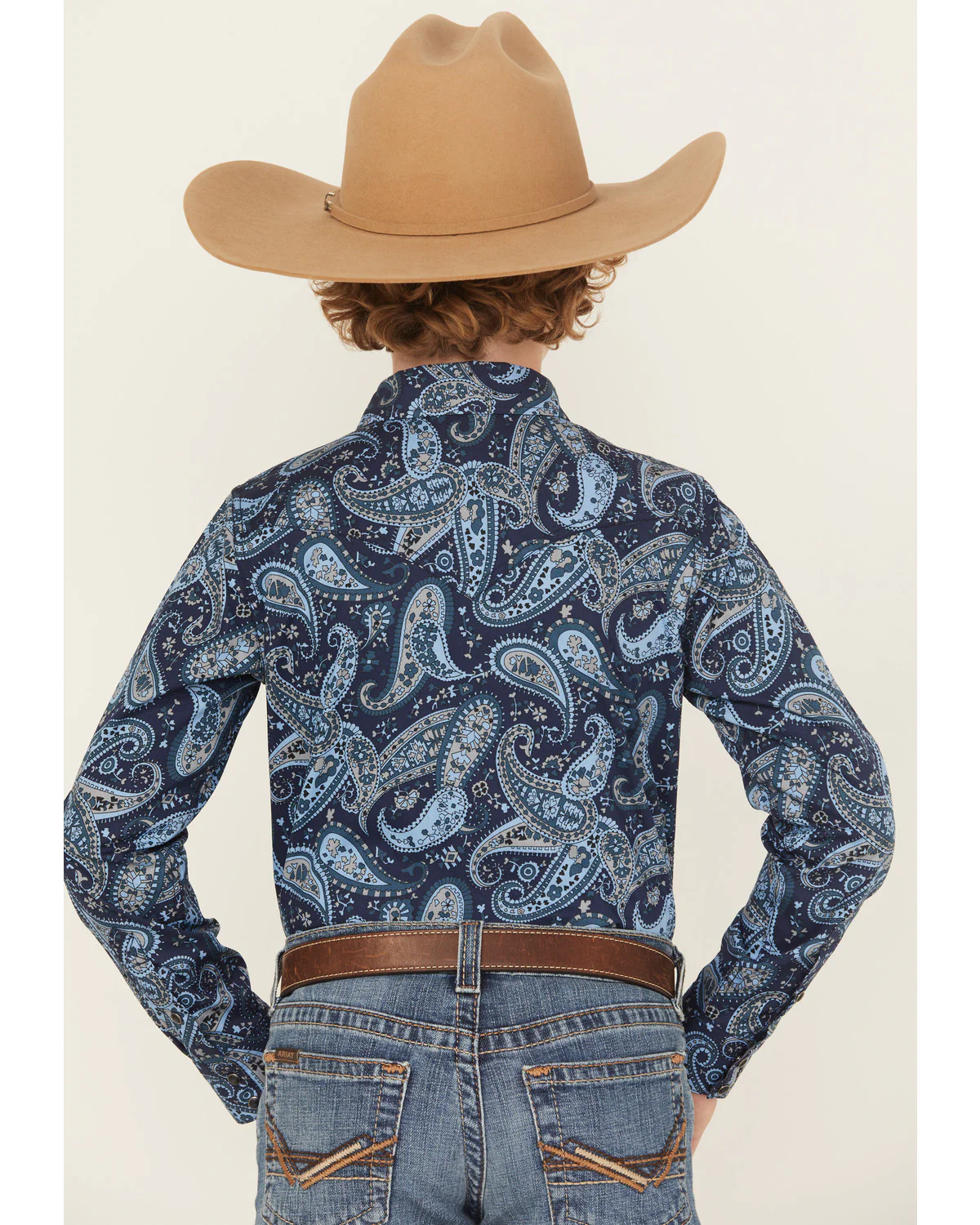 Cody James Boys' Westward Paisley Print Long Sleeve Snap Western Shirt - Image 4
