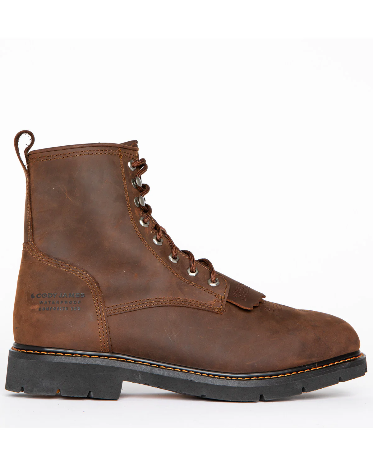 Cody James Men's 8" Mustang Lace-Up Kiltie Waterproof Work Boots - Composite Toe - Image 2