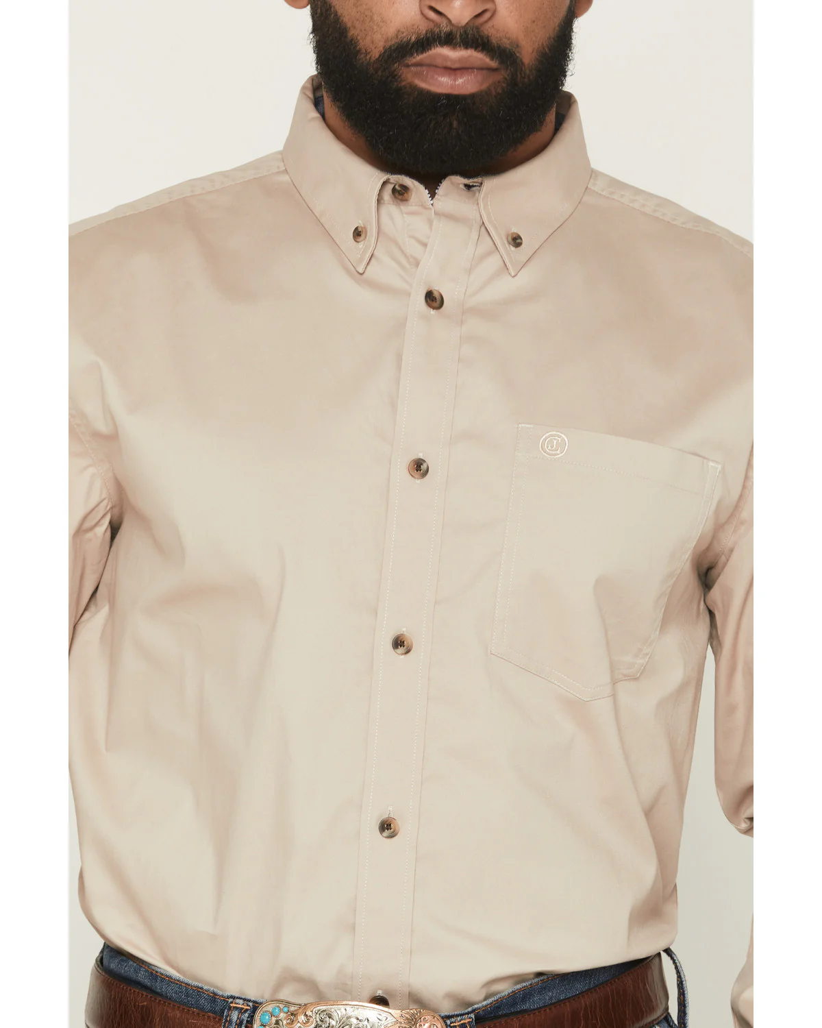 Cody James Men's Basic Solid Long Sleeve Button-Down Stretch Western Shirt - Image 3