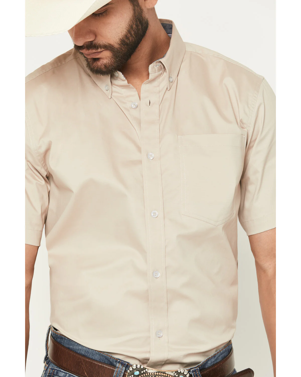 Cody James Men's Basic Twill Short Sleeve Button-Down Stretch Western Shirt - Image 3