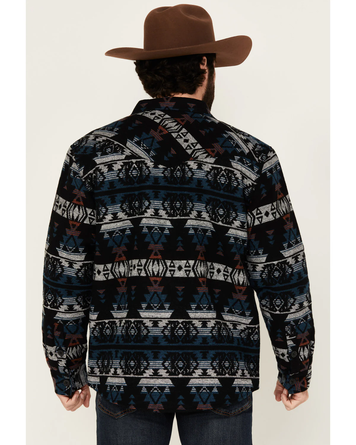 Cody James Men's Beacon Southwestern Print Sherpa Lined Flannel Shirt Jacket - Image 4