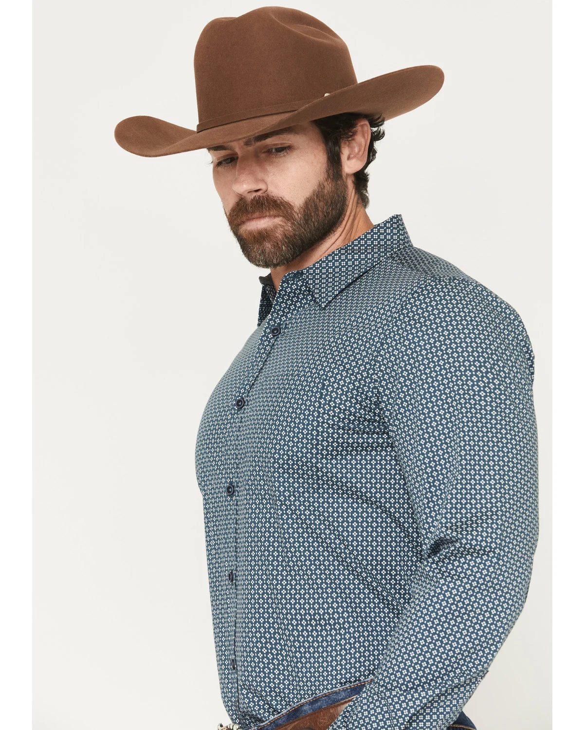 Cody James Men's Bourbon Geo Print Long Sleeve Button-Down Stretch Western Shirt - Image 2