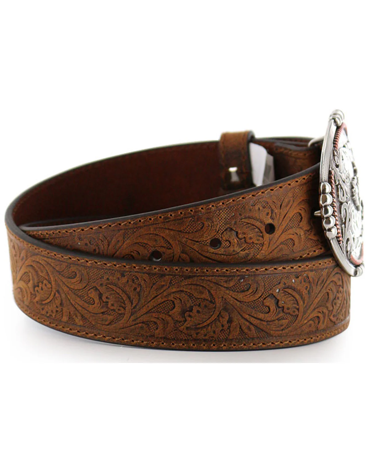 Cody James Men's Bronc Buckle Tooled Leather Belt - Image 2