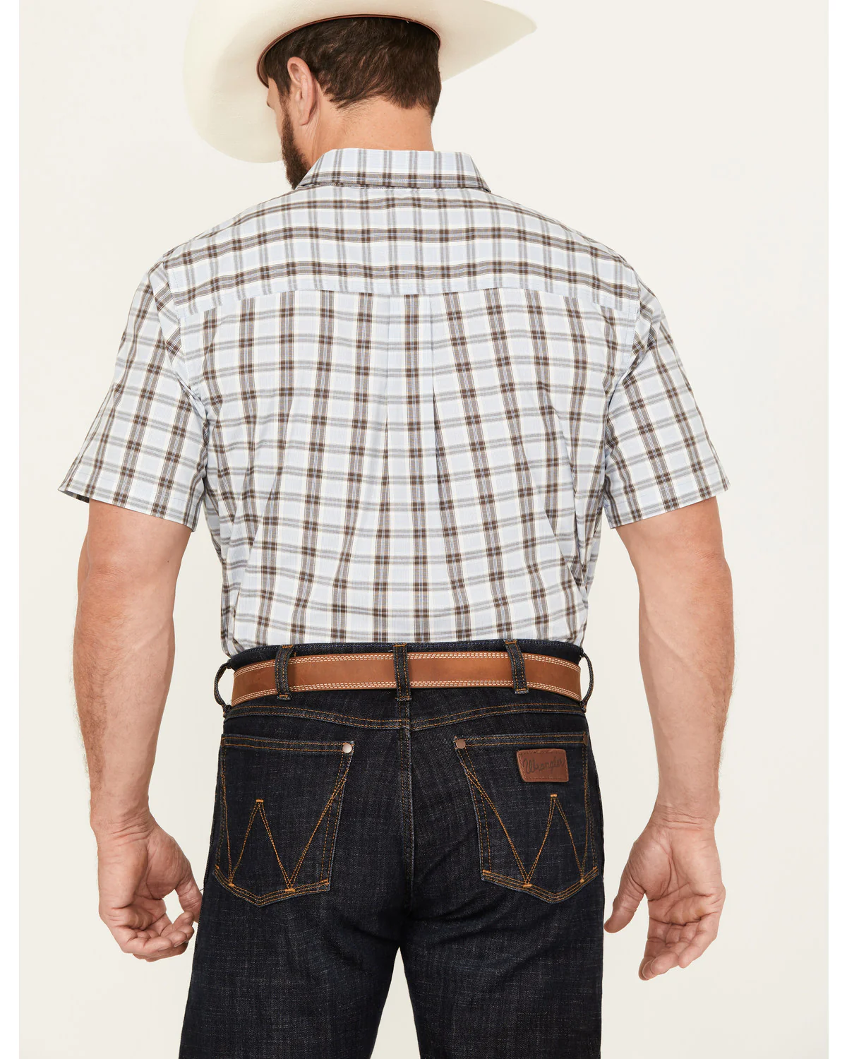 Cody James Men's Bryce Plaid Print Short Sleeve Button-Down Stretch Western Shirt - Image 4