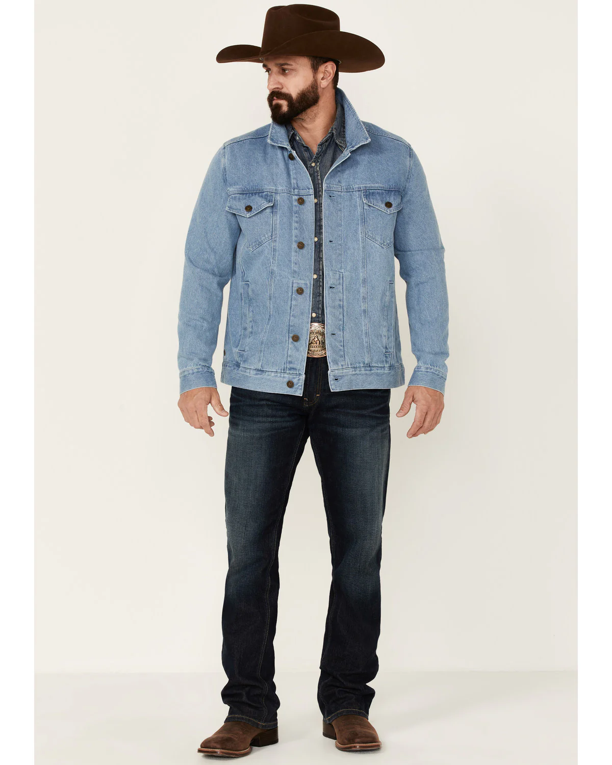 Cody James Men's Coasting Light Wash Button-Front Unlined Denim Jacket - Image 3