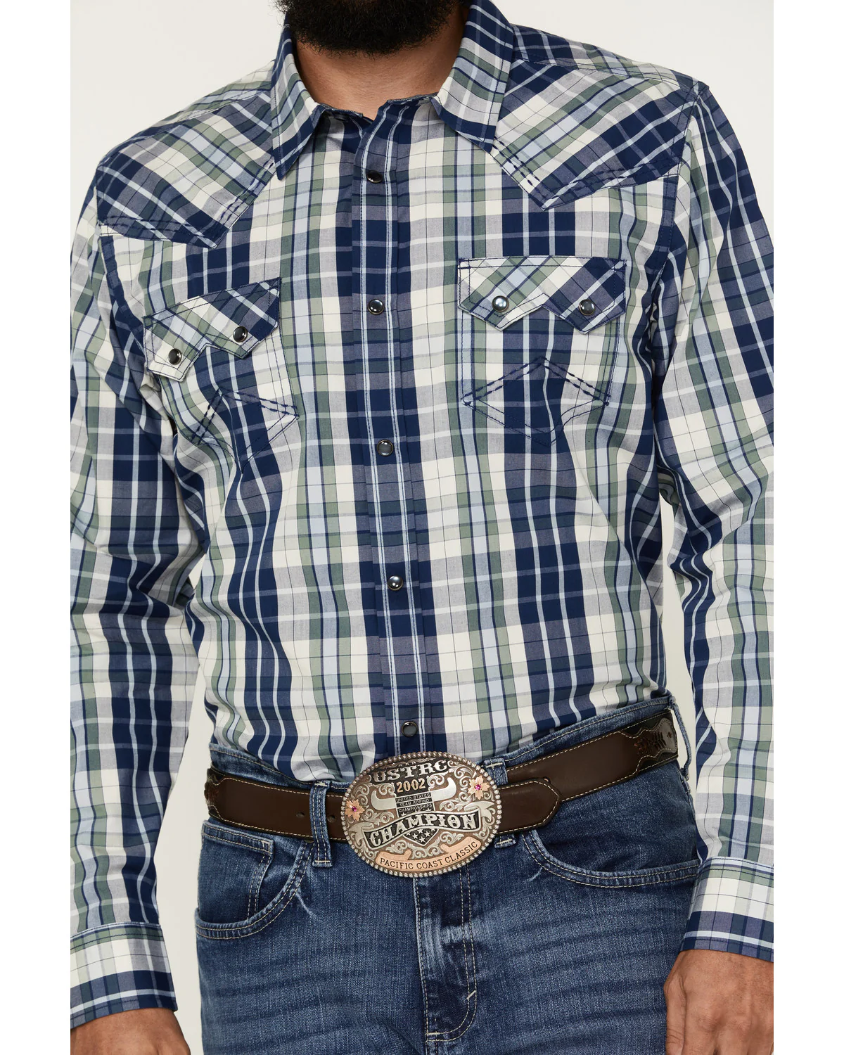 Cody James Men's Cole Plaid Print Long Sleeve Pearl Snap Western Shirt - Image 3