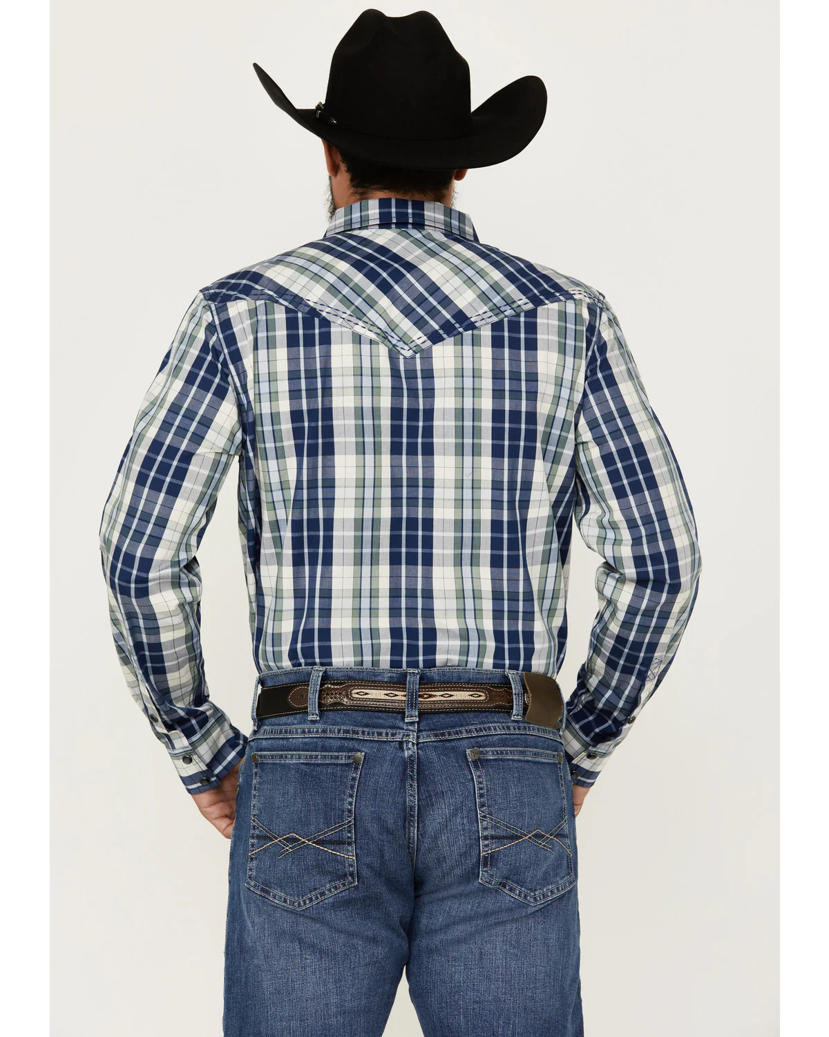 Cody James Men's Cole Plaid Print Long Sleeve Pearl Snap Western Shirt - Image 4