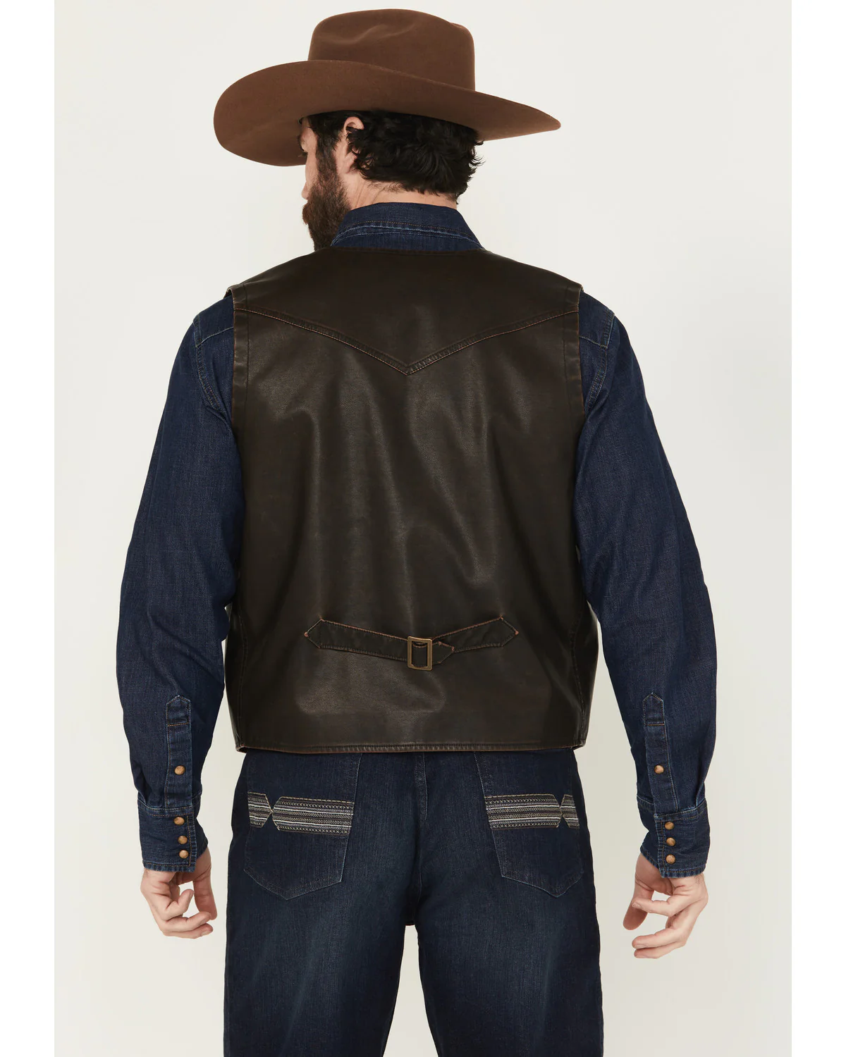 Cody James Men's Durango Button-Down Faux Leather Vest - Image 4