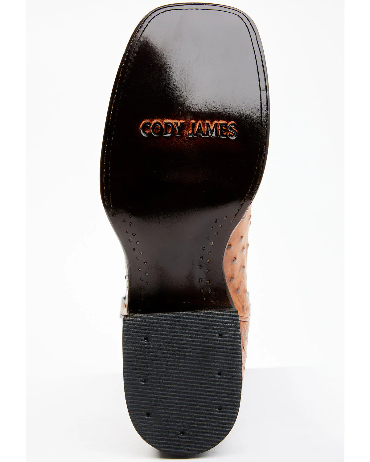 Cody James Men's Full Quill Cognac Ostrich Exotic Western Boots - Broad Square Toe - Image 7