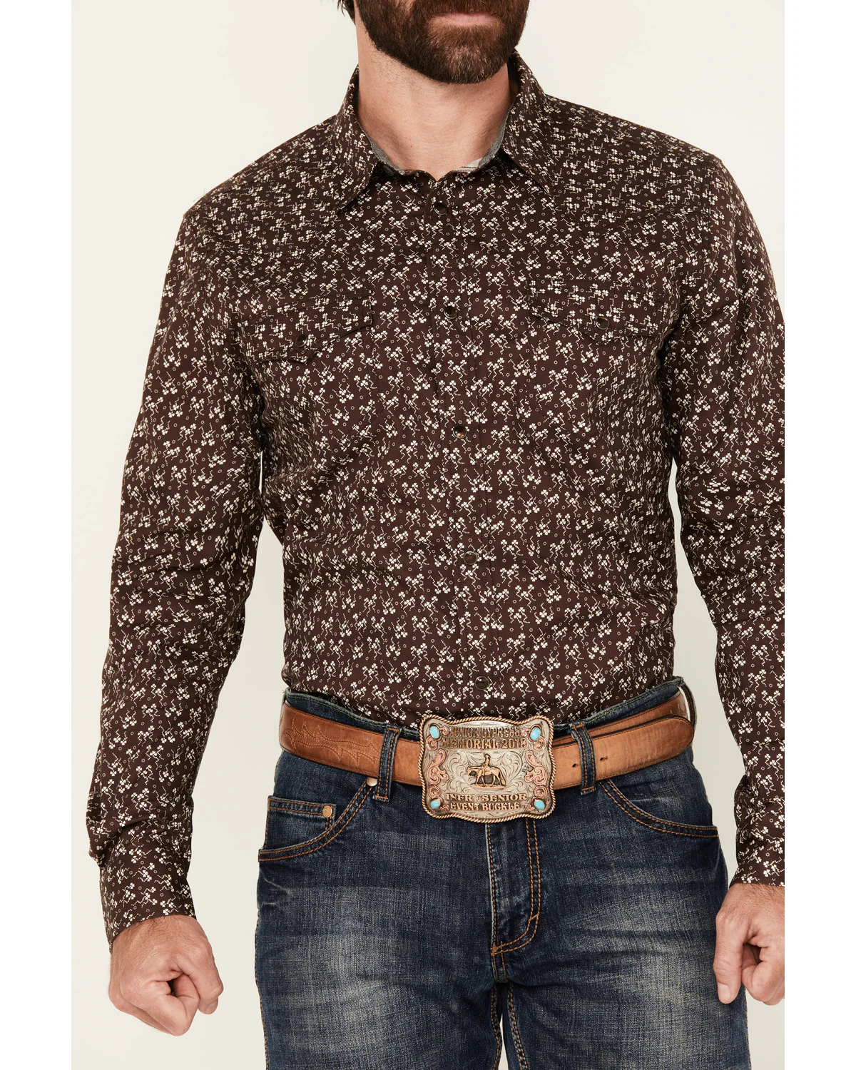 Cody James Men's Garrison Floral Print Long Sleeve Snap Western Shirt - Image 3