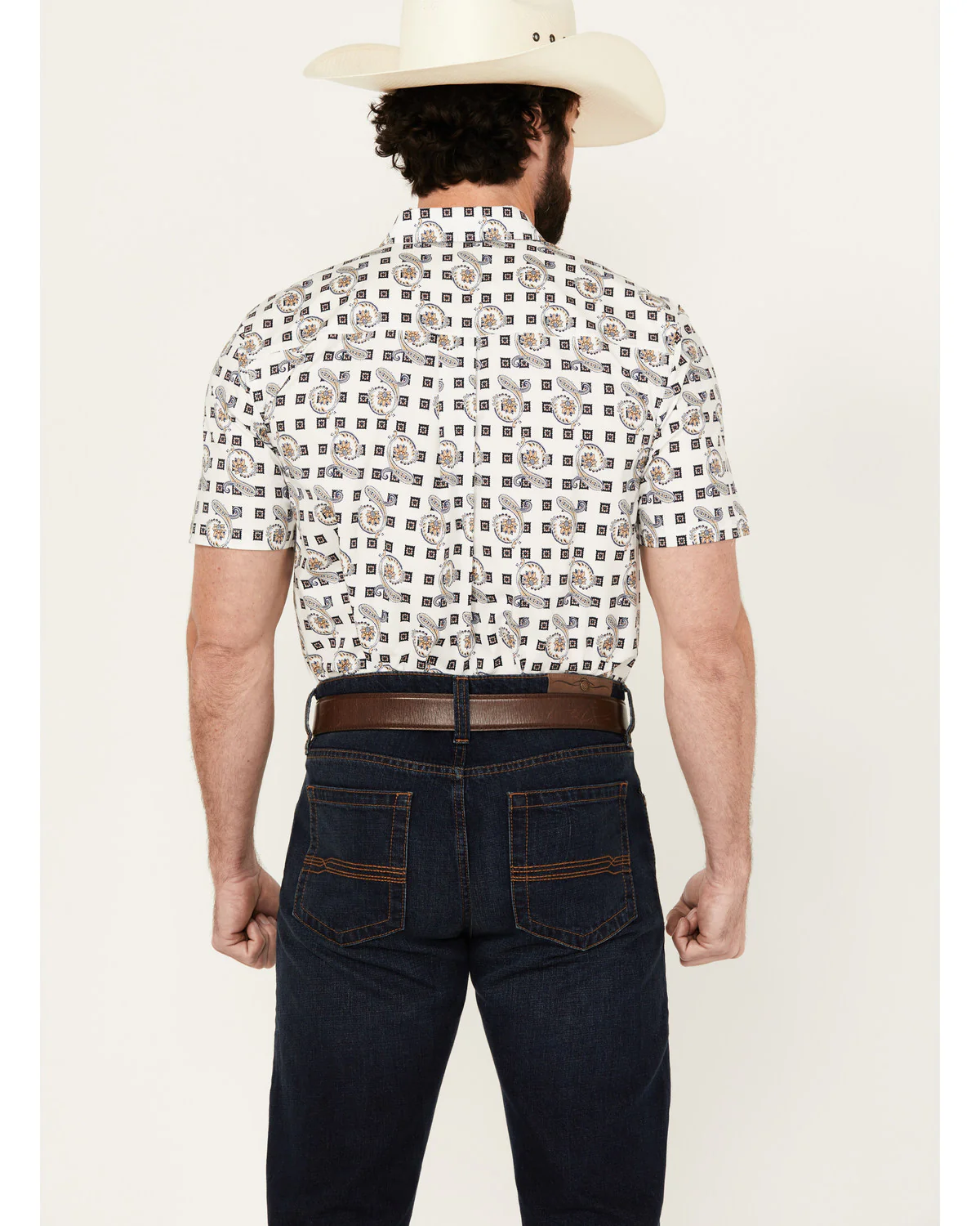 Cody James Men's Geo Paisley Print Short Sleeve Button-Down Stretch Western Shirt - Image 4