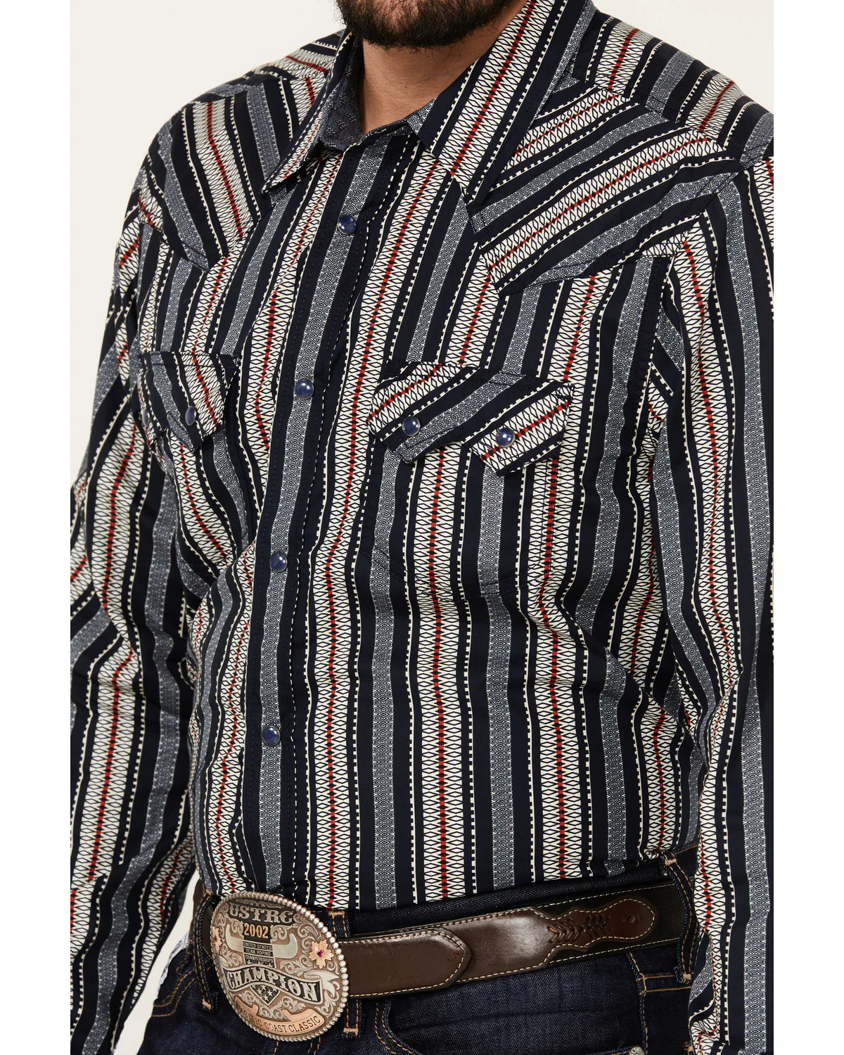 Cody James Men's Harvest Striped Long Sleeve Snap Western Shirt - Image 3