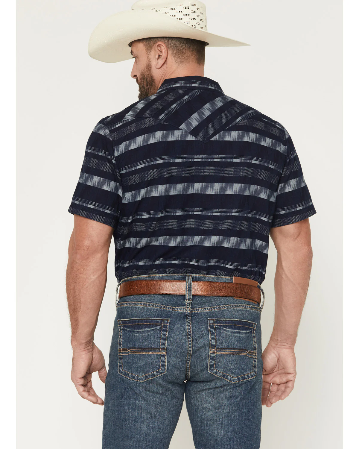 Cody James Men's Ikat Striped Short Sleeve Pearl Snap Western Shirt - Image 4