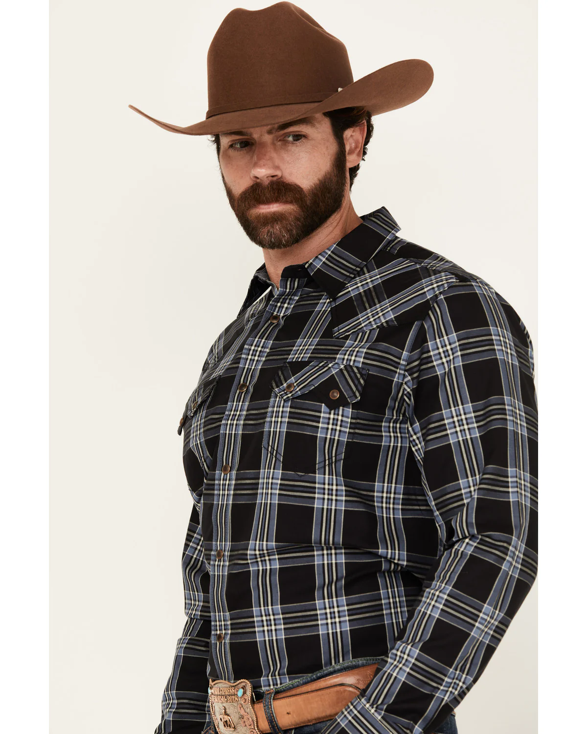 Cody James Men's Irving Plaid Print Long Sleeve Snap Western Shirt - Image 2