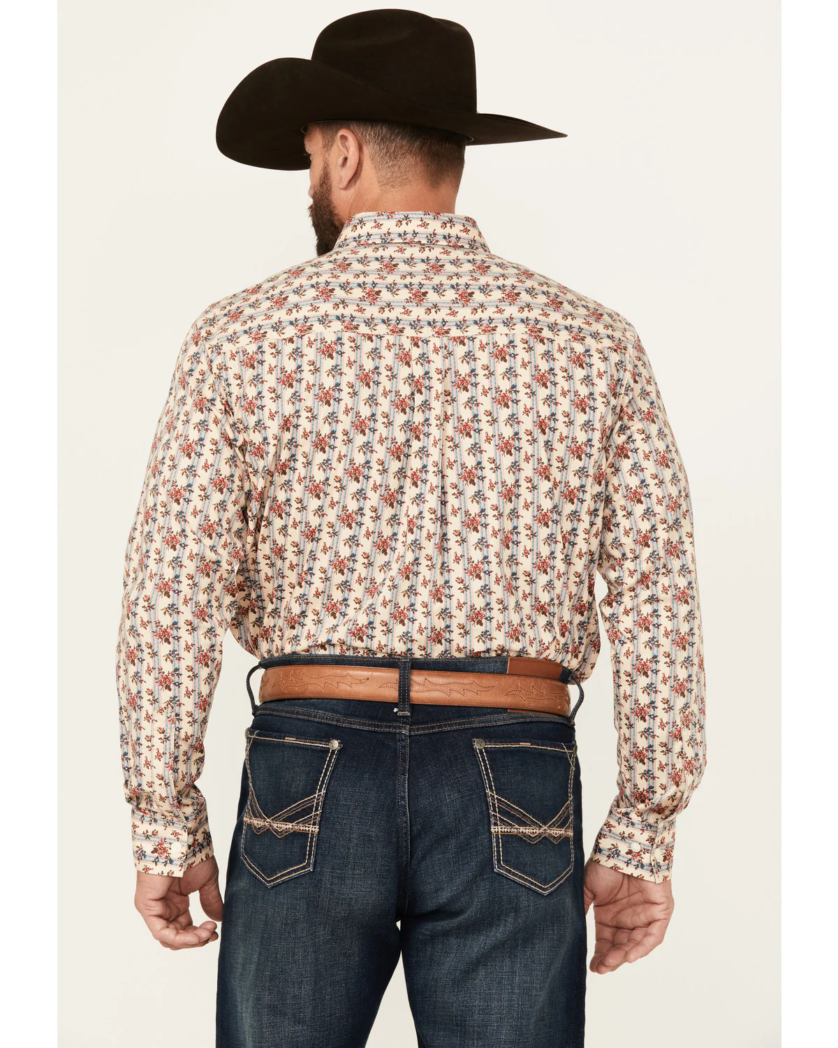 Cody James Men's Kenton Floral Striped Long Sleeve Button-Down Stretch Western Shirt - Image 4