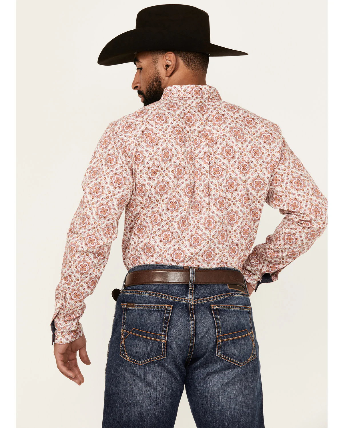 Cody James Men's Lucky One Medallion Print Long Sleeve Button-Down Stretch Western Shirt - Image 4