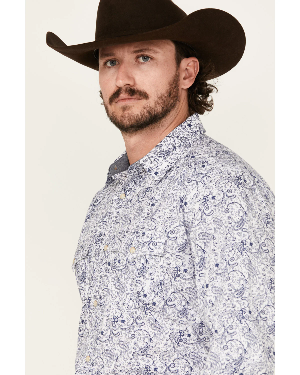 Cody James Men's Marston Paisley Print Long Sleeve Snap Western Shirt - Image 2