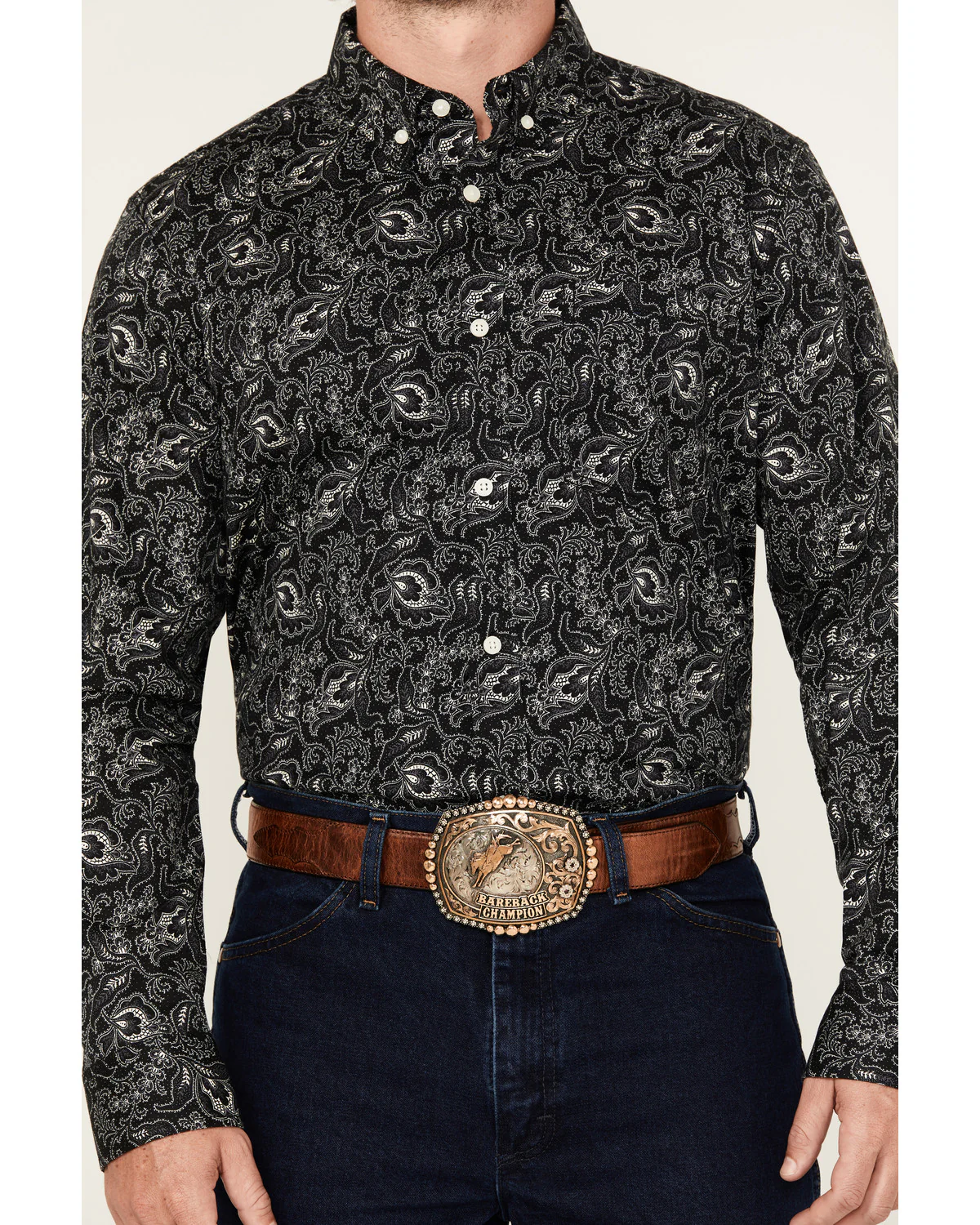 Cody James Men's Parker Paisley Print Long Sleeve Button-Down Stretch Western Shirt - Image 3