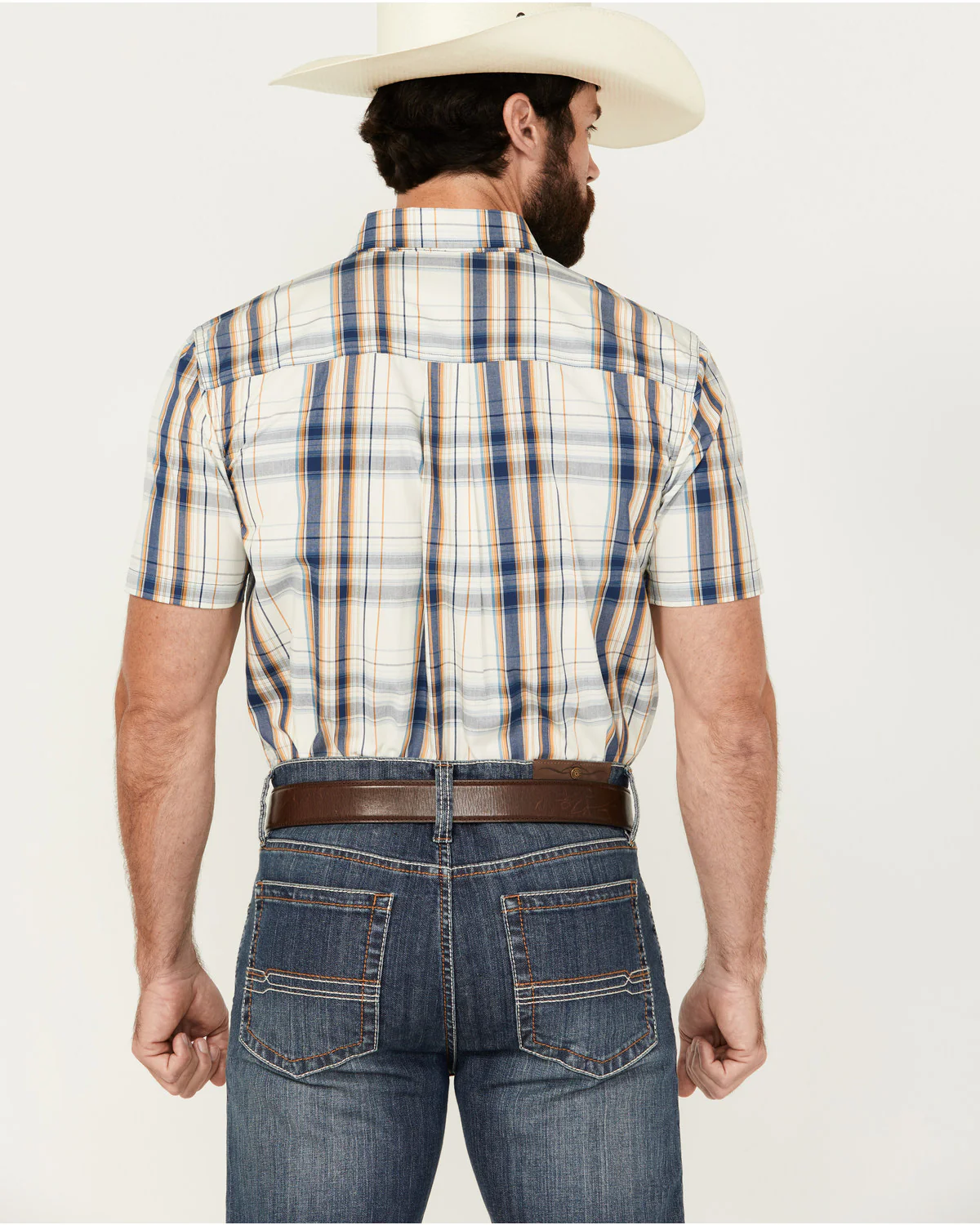 Cody James Men's Plaid Print Short Sleeve Button-Down Stretch Western Shirt - Image 4