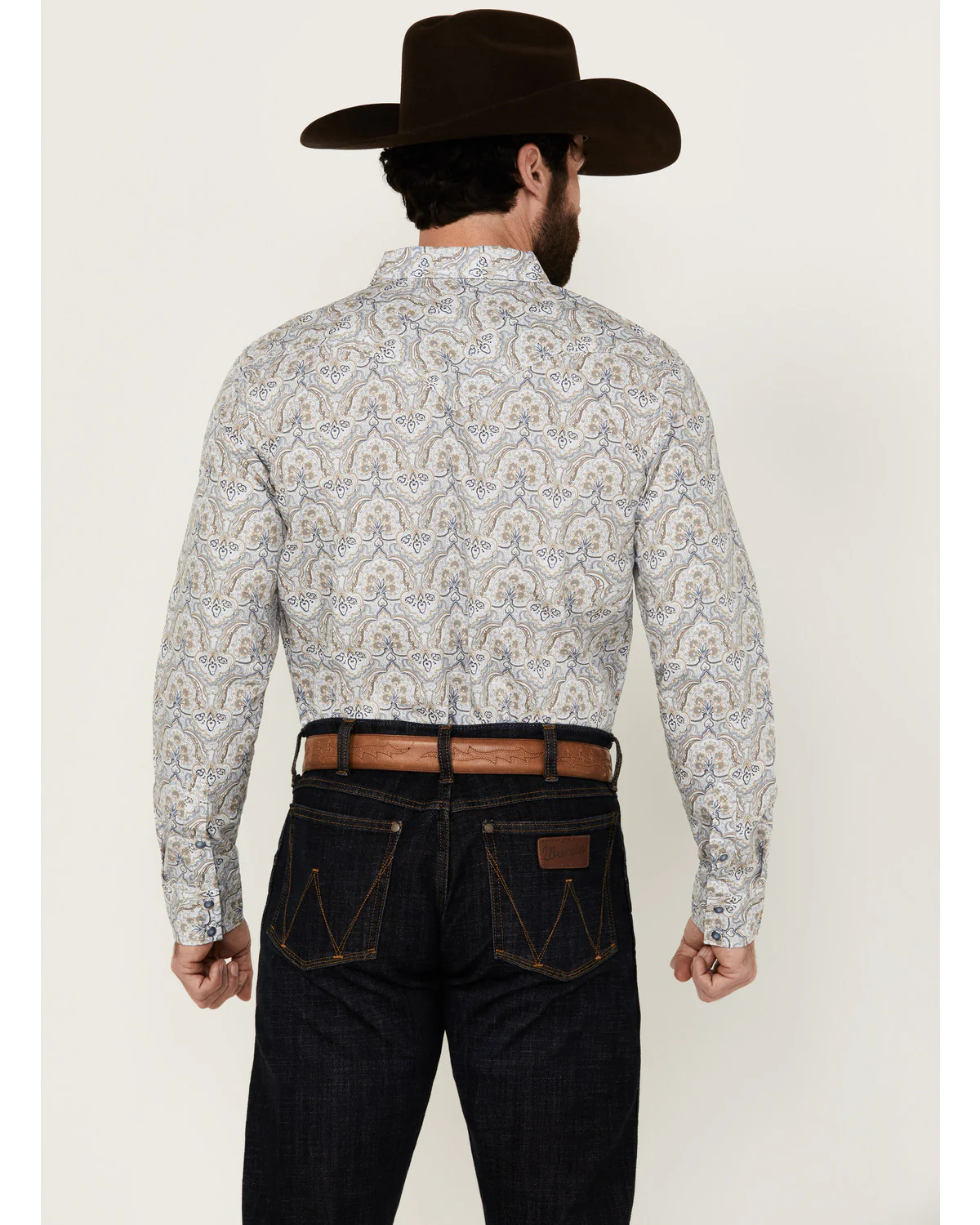 Cody James Men's Railroad Paisley Print Long Sleeve Snap Western Shirt - Image 4