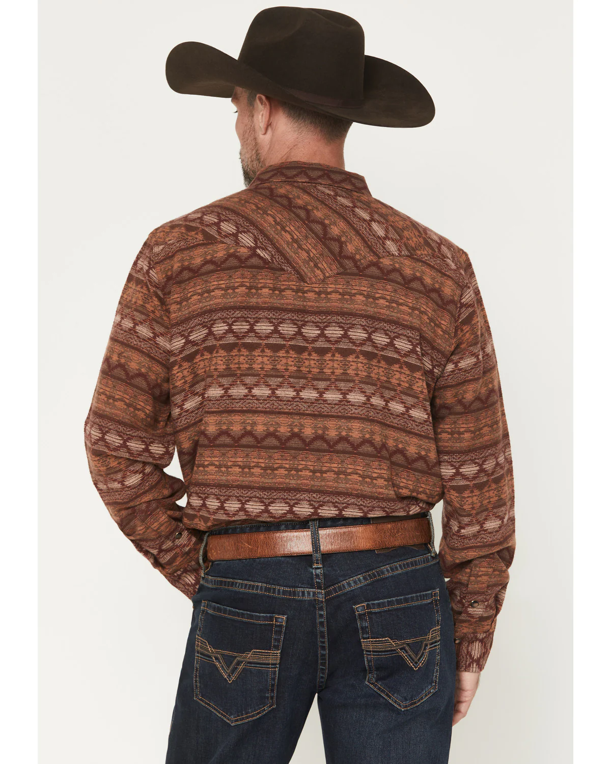 Cody James Men's Red Label Southwestern Print Long Sleeve Snap Flannel Shirt - Image 4