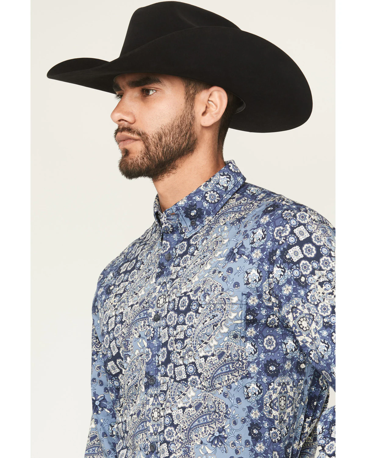 Cody James Men's Ride 'Em Cowboy Paisley Print Long Sleeve Button-Down Stretch Western Shirt - Image 2