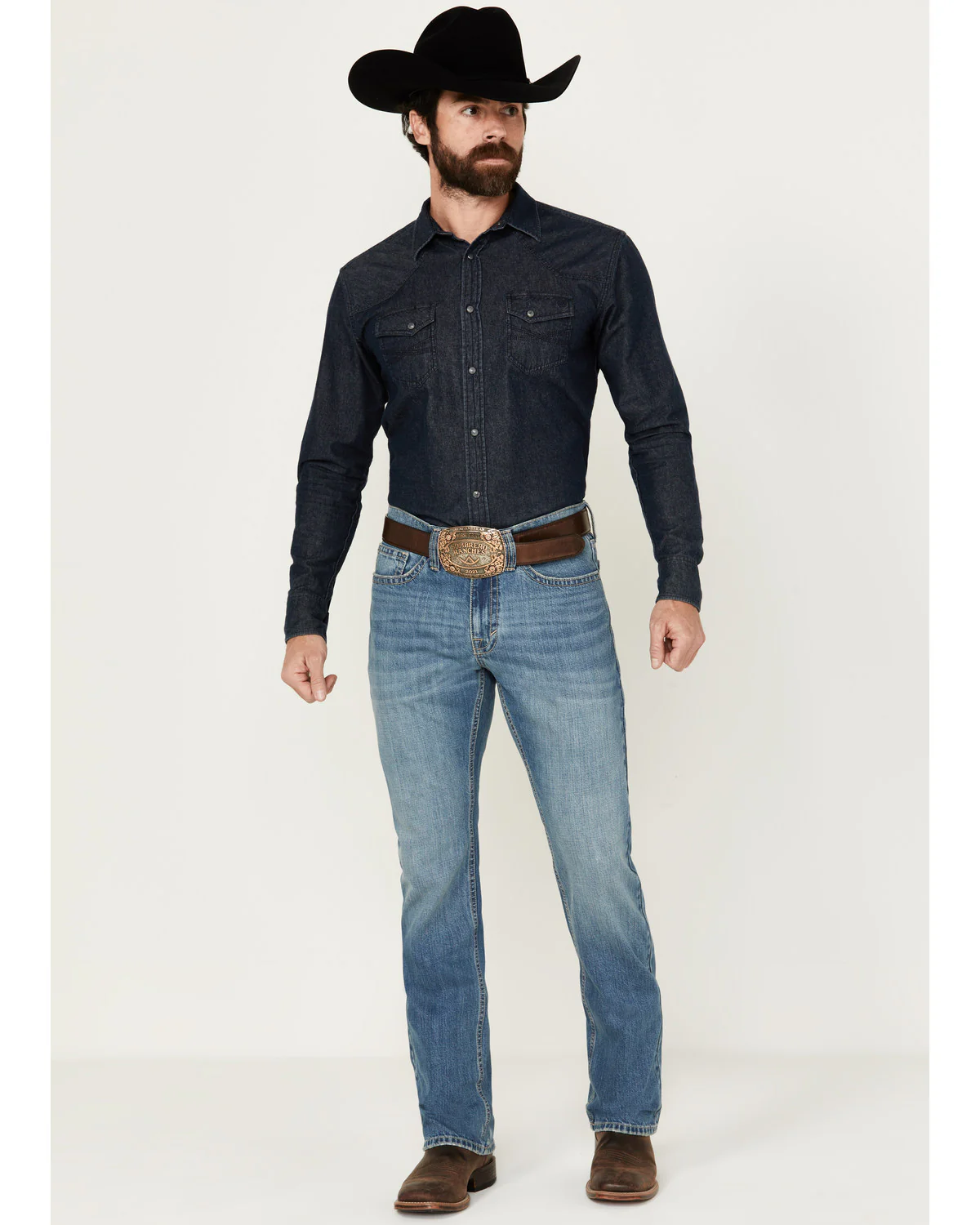 Cody James Men's Roughstock Wash Jackson Slim Straight Rigid Denim Jeans