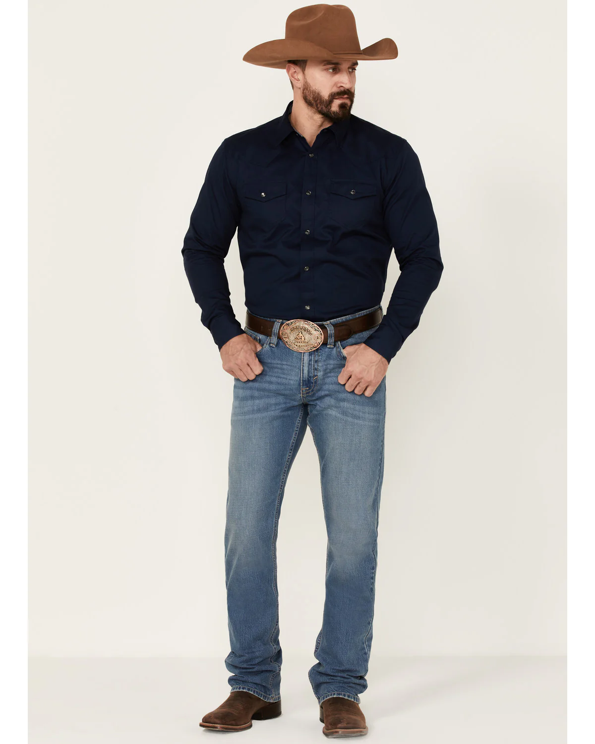 Cody James Men's Roughstock Wash Jackson Slim Straight Rigid Denim Jeans