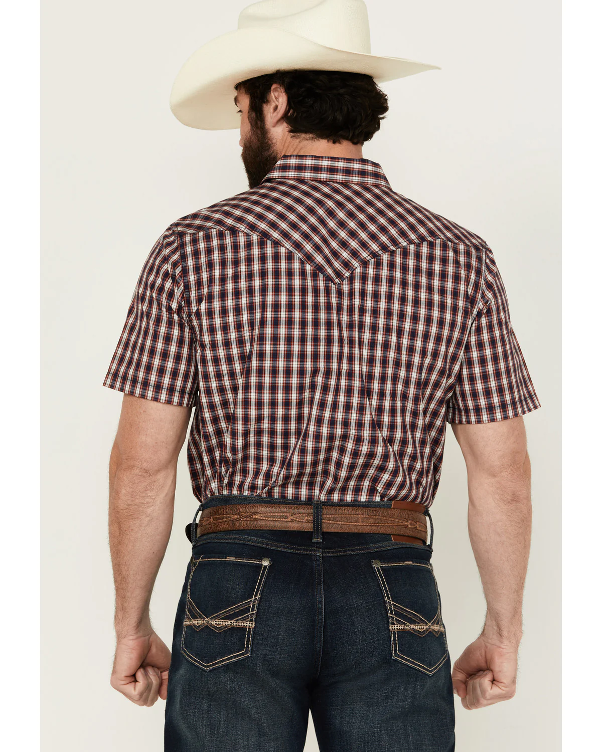 Cody James Men's Sammy Plaid Print Short Sleeve Snap Western Shirt - Image 4