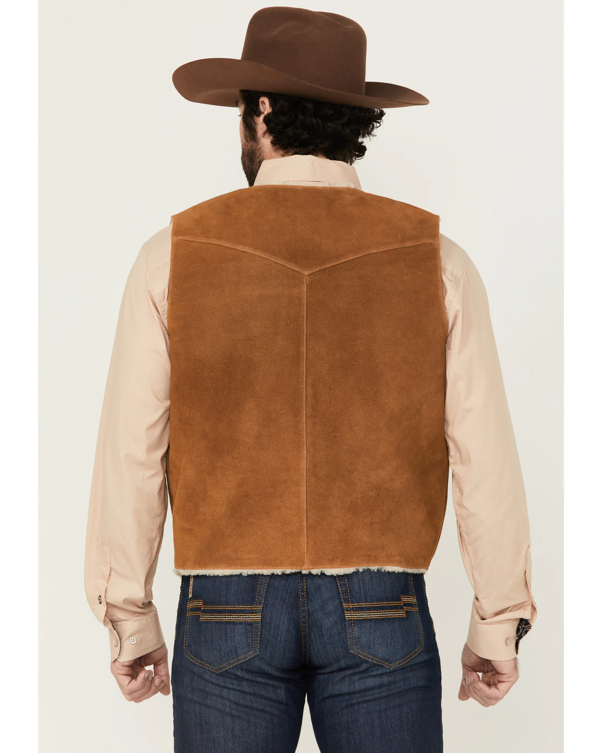 Cody James Men's Sherpa Lined Suede Snap Vest - Image 4