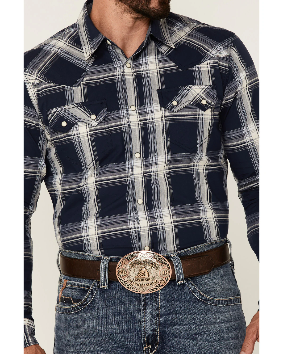 Cody James Men's Transfer Large Plaid Long Sleeve Snap Western Shirt - Image 3