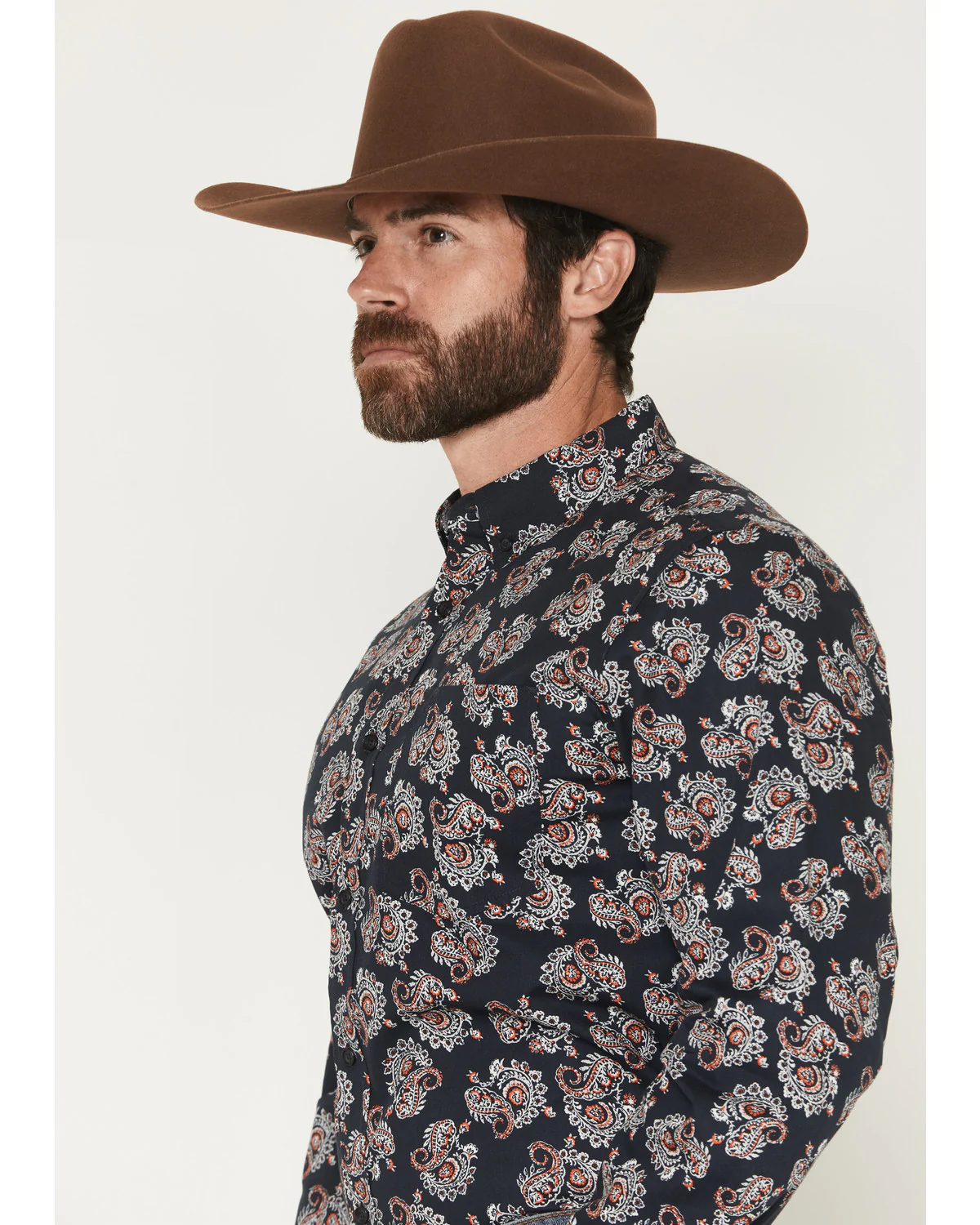 Cody James Men's Truett Paisley Print Long Sleeve Button-Down Western Shirt - Image 2