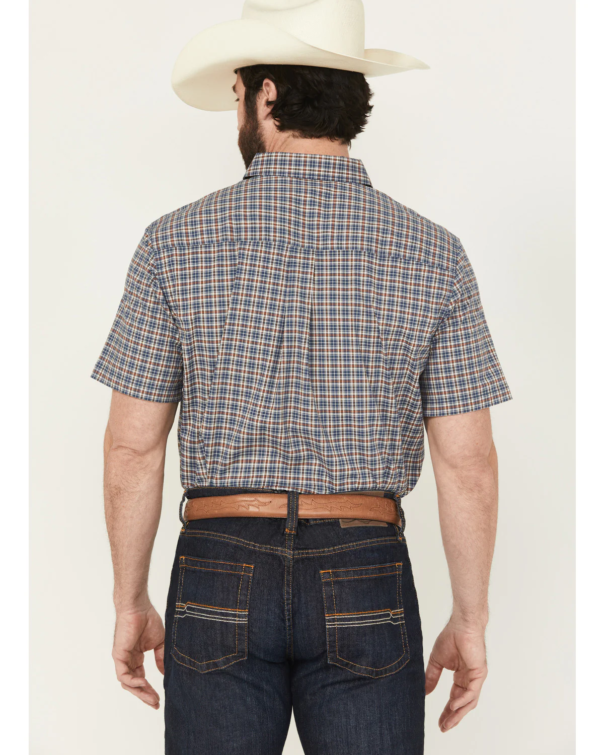 Cody James Men's Wildlife Plaid Print Short Sleeve Button-Down Stretch Western Shirt - Image 4