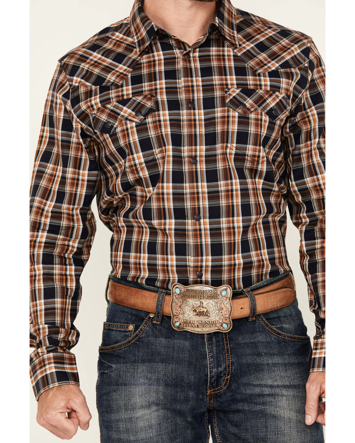 Cody James Men's Winfield Plaid Print Long Sleeve Snap Western Shirt - Image 3