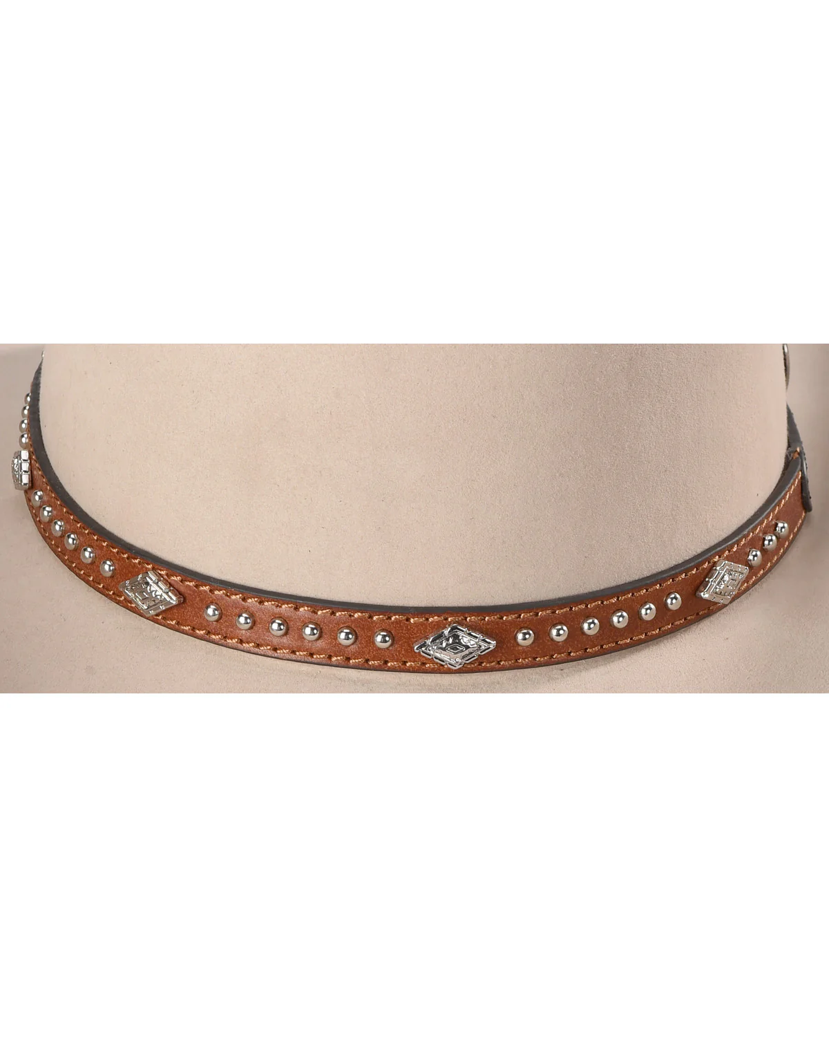 Cody James Silver Studs with Diamond Conchos Hat Band - Image 3
